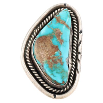 Vintage Navajo Sterling Turquoise Ring Sz 8