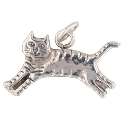 Virick Laweka Zuni Sterling Cast Cat Pendant