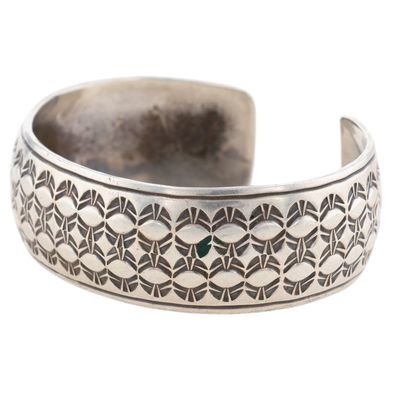 Navajo Sterling Stamped Cuff Bracelet