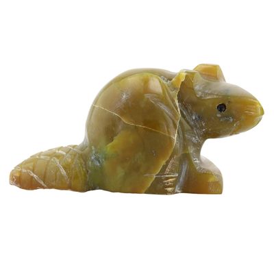 Gilbert Lonjose Zuni Serpentine Beaver Fetish Carving