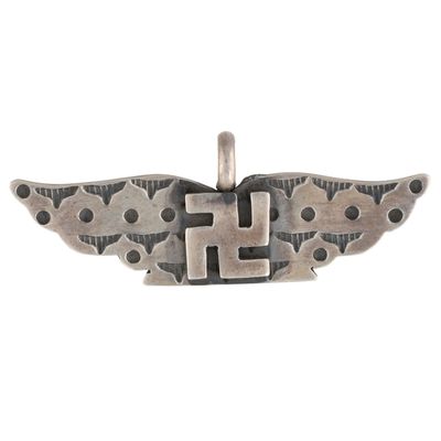 Bo Reeves Navajo Sterling Whirling Log Stamped Pendant