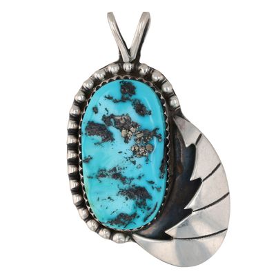 Richardson's Trading Post: Navajo Sterling Turquoise Pendant