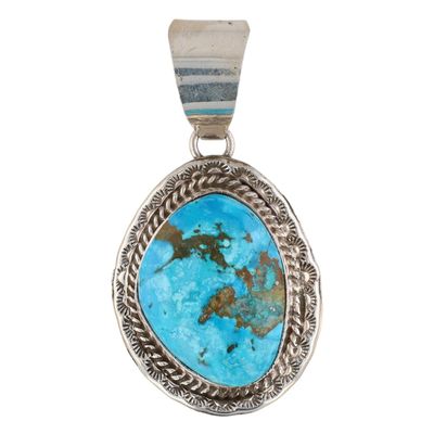 Richardson's Trading Post: Carlos Francisco Navajo Sterling Turquoise Pendant