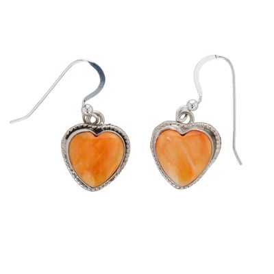 Richardson's Trading Post: Carlos Francisco Navajo Sterling Spiny Oyster Heart Earrings