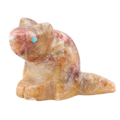 Gilbert Lonjose Zuni Soapstone Beaver Fetish Carving