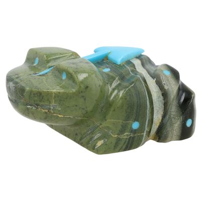 Bennie Bacy Zuni Serpentine Frog Fetish Carving