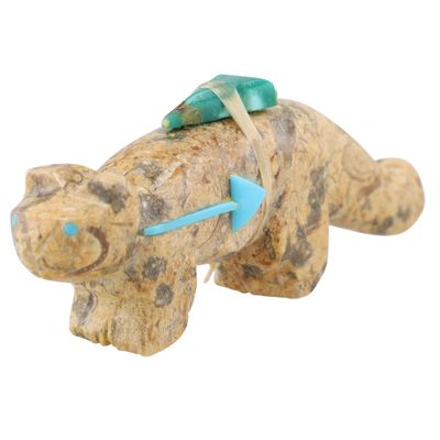 Bennie Bacy Zuni Jasper Mountain Lion Fetish Carving