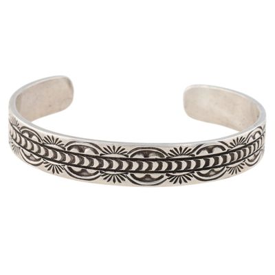 L.A. Willie Navajo Sterling Stamped Cuff Bracelet