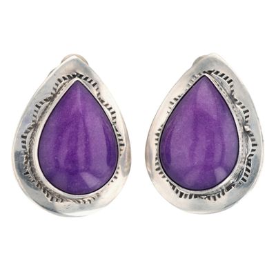 Gilo and Grace Nakai Navajo Sterling Sugilite Earrings