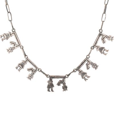 Vintage Navajo Sterling Rainbow Man Necklace