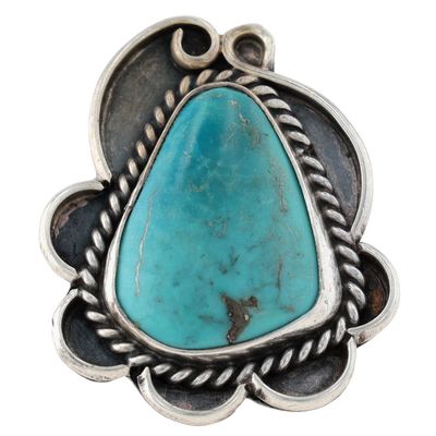 Vintage Navajo Sterling Turquoise Ring Sz 6.5