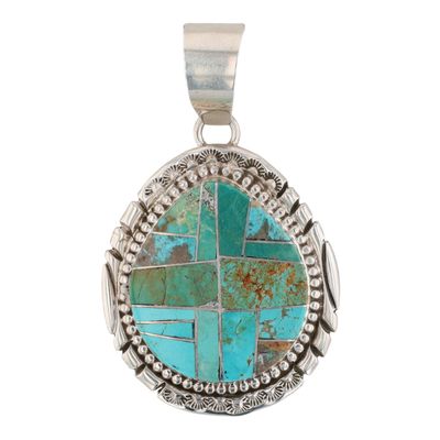 Richardson's Trading Post: Matthew Jack Navajo Sterling Turquoise Inlay Pendant