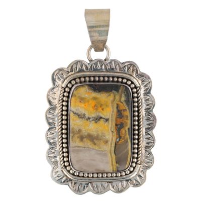Richardson's Trading Post: Rena Shelly Navajo Sterling Bumblebee Jasper Pendant
