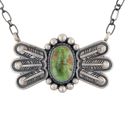 Samuel Yellowhair Navajo Sterling Sonoran Gold Turquoise Necklace