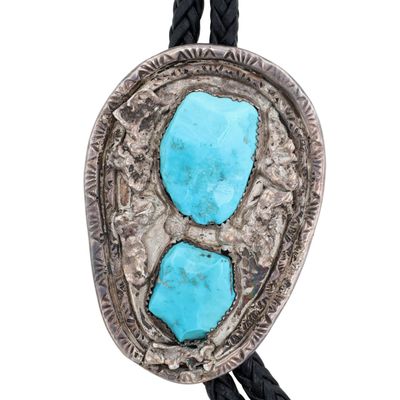 Richardson's Trading Post: Vintage Navajo Sterling Turquoise Bolo Tie