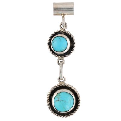 Martin L. Perry Navajo Sterling Turquoise Dangle Pendant