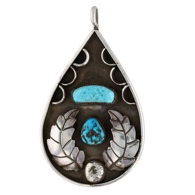 Richardson's Trading Post: Vintage Navajo Sterling Turquoise Pendant