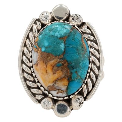 Richardson's Trading Post: Sampson Whitegoat Navajo Sterling Spiny Oyster Turquoise Ring Sz 8.5