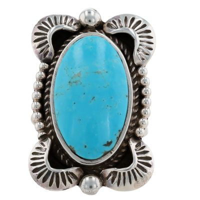 Richardson's Trading Post: Matthew Jack Navajo Sterling Turquoise Adjustable Ring