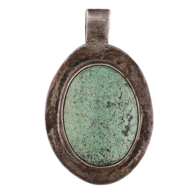 Vintage Navajo Sterling Turquoise Pendant