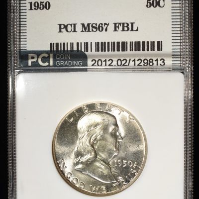 Sale Photo Thumbnail #196: 1950 FRANKLIN 50C PCI SUPERB GEM BU FBL