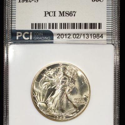 Sale Photo Thumbnail #192: 1942-S WALKING LIBERTY 50C PCI SUPERB GEM BU