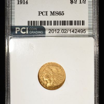 Sale Photo Thumbnail #442: 1914 $2.50 INDIAN GOLD PCI GEM BU