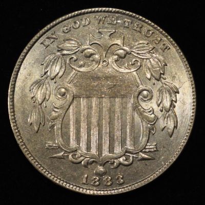 1883 SHIELD NICKEL CH/GEM BU