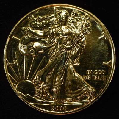 Sale Photo Thumbnail #103: 2010 AMERICAN SILVER EAGLE GOLD PLATED