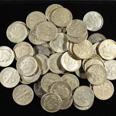 Sale Photo Thumbnail #352: (50) ROOSEVELT DIMES 90% SILVER