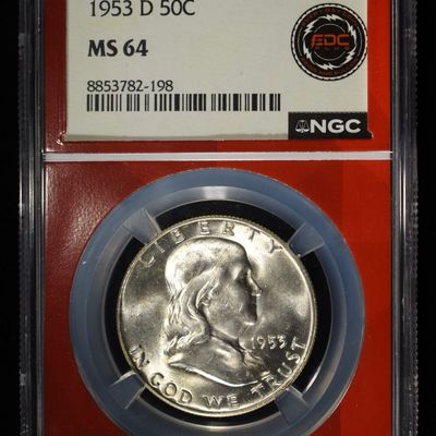 1953-D FRANKLIN HALF DOLLAR NGC MS64