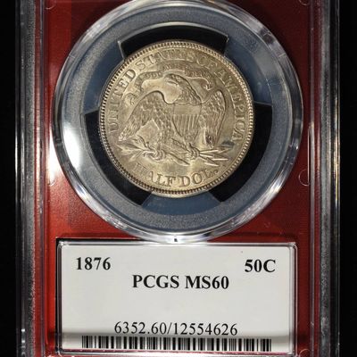 1876 LIBERTY SEATED 50C PCGS MS60