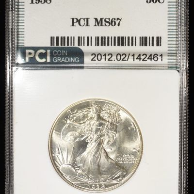Sale Photo Thumbnail #191: 1938 WALKING LIBERTY HALF DOLLAR PCI SUPERB GEM BU