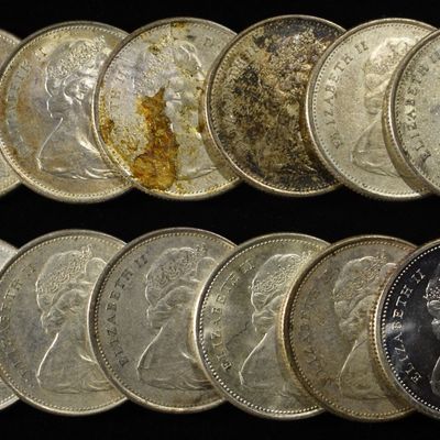 Sale Photo Thumbnail #362: (12) 25C CANADIAN 50% SILVER