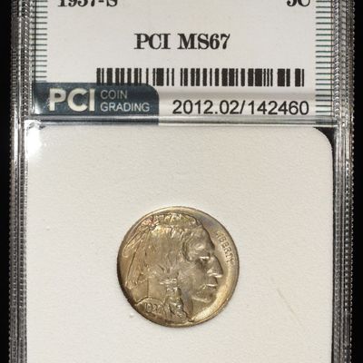 Sale Photo Thumbnail #176: 1937-S BUFFALO NICKEL PCI SUPERB GEM BU
