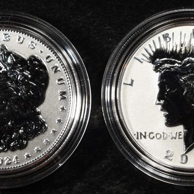 Sale Photo Thumbnail #313: 2024-S MORGAN & PEACE DOLLARS REV PR TWO-COIN SET