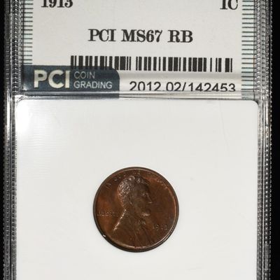 Sale Photo Thumbnail #163: 1913 WHEAT CENT PCI SUPERB GEM BU RB