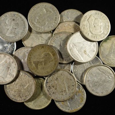 Sale Photo Thumbnail #140: (20) 10C CANADIAN 80% SILVER