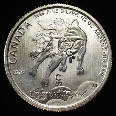 Sale Photo Thumbnail #395: 2015 CALGARY STAMPEDE CANADIAN 1/2 OZ 0.999 SILVER