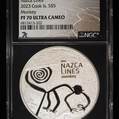 Sale Photo Thumbnail #417: 2023 COOK IS. NAZCA LINES MONKEY NGC PF-70 UCAM