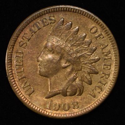 Sale Photo Thumbnail #162: 1908-S INDIAN HEAD CENT BU