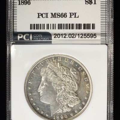 Sale Photo Thumbnail #373: 1896 MORGAN DOLLAR PCI SUPERB GEM BU PL