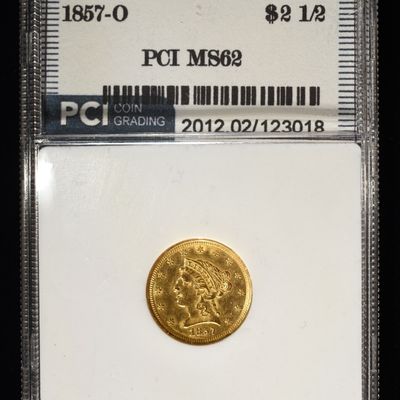 Sale Photo Thumbnail #440: 1857-O $2.50 LIBERTY GOLD PCI BU