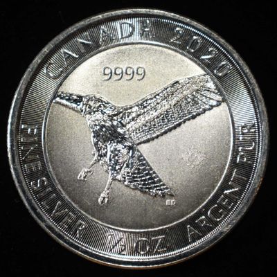 Sale Photo Thumbnail #394: 2020 CANADIAN 1/2 OZ 0.999 SILVER ROUND