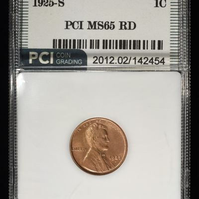 Sale Photo Thumbnail #170: 1925-S WHEAT CENT PCI GEM BU RD