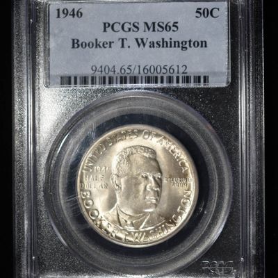 1946 BOOKER T WASHINGTON COMMEM HALF PCGS MS-65