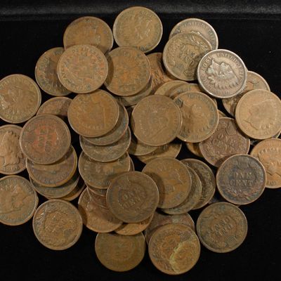 Sale Photo Thumbnail #345: (50) INDIAN CENTS