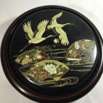 Vintage Japanese Lacquerware Rotating Serving Tray