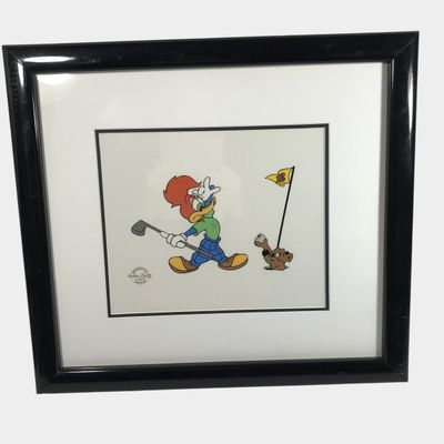 Walter Lantz Productions Woody Woodpecker Hole in One Certified Serigraph Cel
