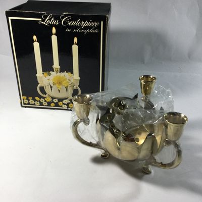 Sale Photo Thumbnail #159: Lotus Centerpiece Candle Holder Brass Plated